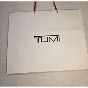 Tumi Jumbo Shopping‎ Bag Heavy Paper Gift Organizer White Blk Red 18.5"x23"x11"